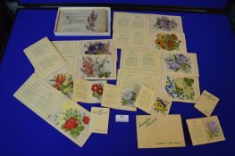 Kensites Tabaco Advertising Silk Flower Cards (large and small), plus Wills Wildflowers Cigarette