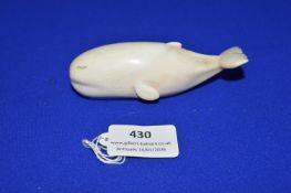 Victorian Carved Walrus Tusk Marine Ivory Whale