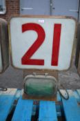 Vintage Fish Auction Electronic Number Sign - No. 21