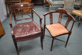 2x Mahogany Framed Chairs