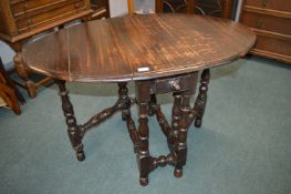 Small Oval Gate Leg Occasional Table with Robust Turned Supports