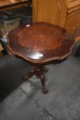 Inlaid Marquetry Pedestal Side Table