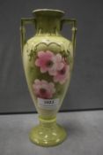 Green & Pink Floral Vase