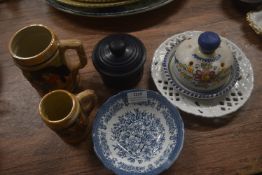 2x Decorative Tankards and Various Tableware