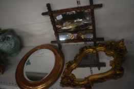 3x Small Framed Mirrors