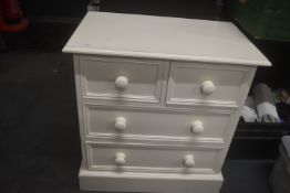 Cream Painted Pine Chest of Four Drawers
