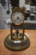 Brass Skeleton Mantel Clock (AF, no dome, parts missing)