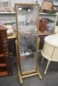 Decorative Gilt Framed Cheval Mirror