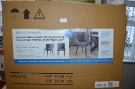 *Bentley Designs Grey Faux Leather Dining Chair 2pk