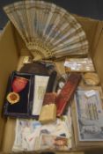 Small Collectibles Including Napkin Ring, Cutthroat Razor, Medal, Cards, etc.