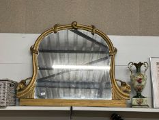 Gilt Framed Mirror, and a Hand Painted Vase