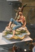 Capodimonte Porcelain Figure “Fisherman” with Certificate