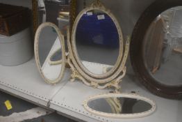 Victorian Style Cream Triple Dressing Table Mirror (AF)