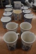 Quantity of Assorted Blue & White Cups, Decorative Jug, etc.