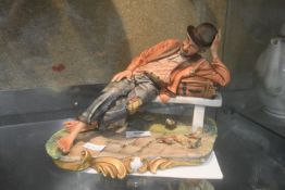 Capodimonte Porcelain Figure “His Country Seat” with Certificate