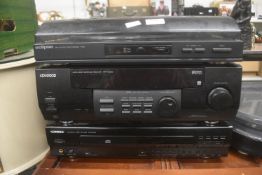 Kenwood Receiver, Kenwood, CD Player, and an Eclipse Turntable