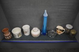 Selection of Decorative Pots, Vases, and 2x Jars of Foreign Coinage