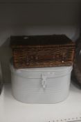 Wicker Picnic Basket and a Storage Tin