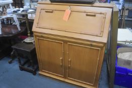 Faux Bamboo Drop Front Secretary Desk