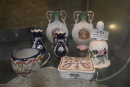 Miniature Porcelain Vases and Trinkets