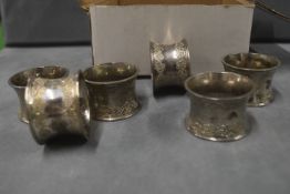Set of Six EPNS Napkin Rings
