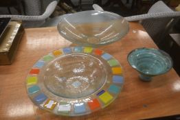 3x Decorative Glass Bowls