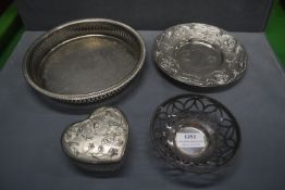 Silver Plated Trinket Box, Plate, etc.