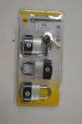 *Set of 3 Yale High Protection Padlocks