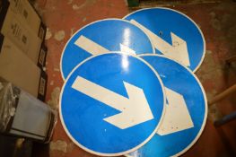 *4x Plastic Keep Right Signs for Cones