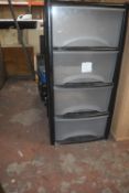 *Plastic Four Drawer Storage Unit