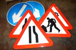 *6x Assorted Plastic Road Signs for Cones