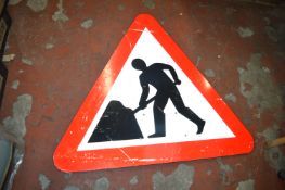 *9x Plastic Road Works Signs for Cones