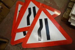 *5x Plastic Narrows Left Signs for Cones