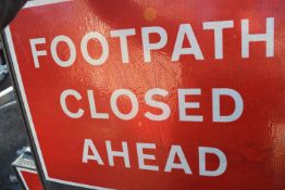 *14x Assorted Footpath and Footway Closed Signs