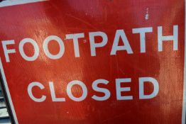 *12x Assorted Footpath and Footway Closed Signs