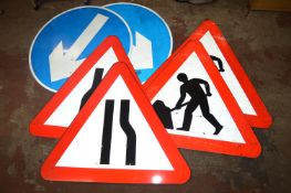 *6x Assorted Plastic Road Signs for Cones