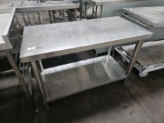 * S/S Table With Undershelf
