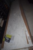 *3m Length of Omega Tuscan Marble Worksurface White with Grey Veining