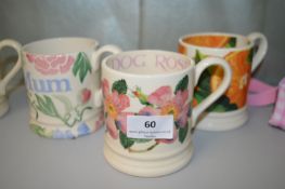 3x Emma Bridgewater Floral Mugs