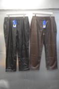 *2x Hilary Radley Leather Effect Trousers Size: L (black, and brown)