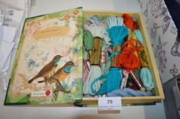 Decorative Book Box Containing Tapestry Wools