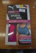 *Puma Performance Sports Bras 2pk Size: S (32C to 34B)