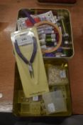 Quantity of Haberdashery Items Including Beads, Tools, Silks, etc.