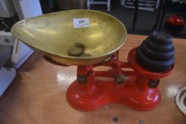 Set of Cast Iron Balance Scales with Weights