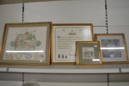 4x Framed Tapestries and Embroideries