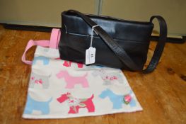Small Radley Black Leather Bag plus Cotton Bag