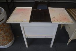 White Painted Storage Table with Sliding Top (AF)
