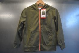 Champion Green Zip Front Hoodie Size: 9-10 years