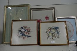 5x Cross Stitch & Embroidery Florals and Bird Studies