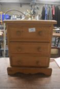 Miniature Three Drawer Chest and Contents 12.5” x 15”